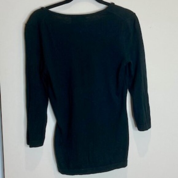 Banana Republic Black Classic Crossover Ruffle Sweater - Size S - Picture 2 of 7